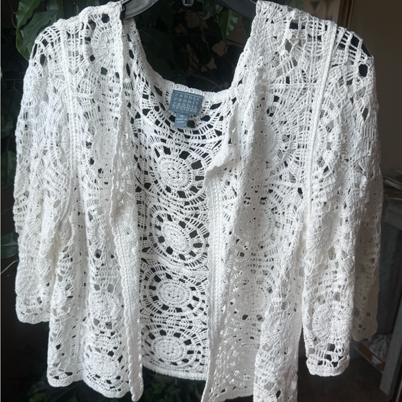 Rabbit Rabbit Rabbit White Crochet Cardigan - Picture 2 of 6